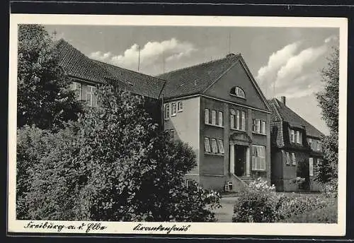 AK Freiburg a. d. Elbe, Blick auf das Krankenhaus