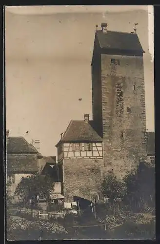 Foto-AK Main Bernheim, Partie am Turm