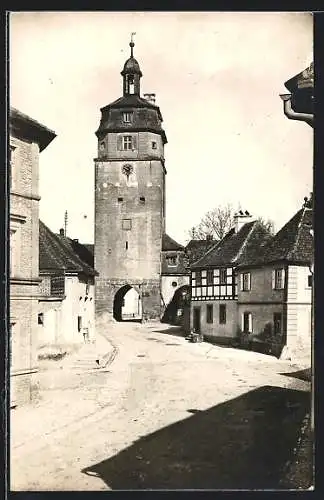 Foto-AK Main Bernheim, Blick zum Stadttor