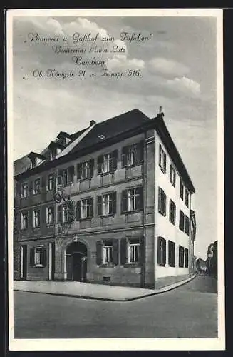 AK Bamberg, Brauerei u. Gasthof zum Fässchen, Ob. Königstrasse 21