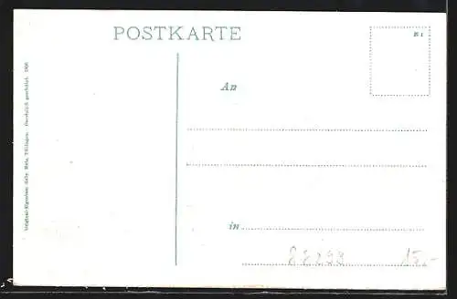 AK Leutkirch, Strassenpartie in der Ortschaft