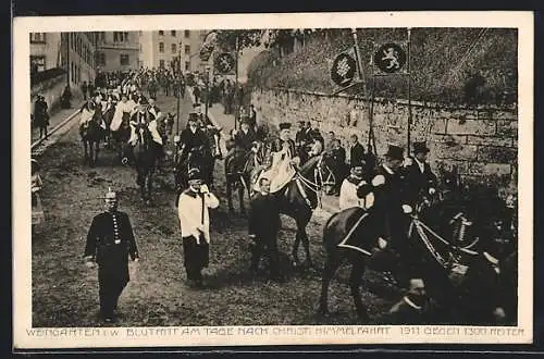 AK Weingarten in Württ., Blutritt am Tage nach Christi Himmelfahrt 1911