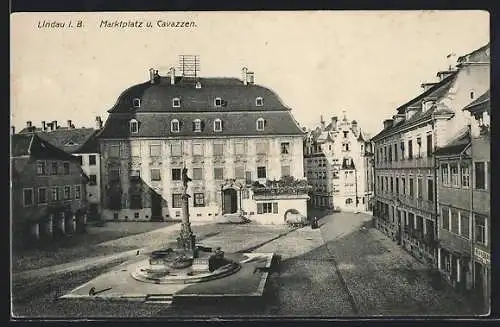 AK Lindau i. B., Marktplatz u.Cavazzen