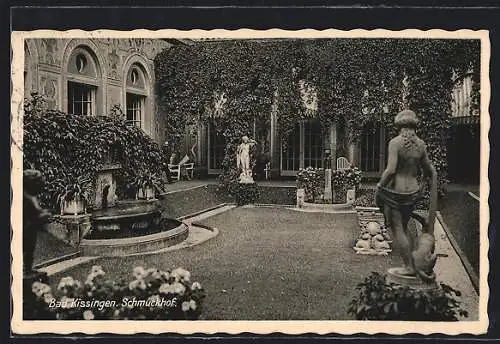 AK Bad Kissingen, Regentenbau, Schmuckhof mit Brunnen und Statuen