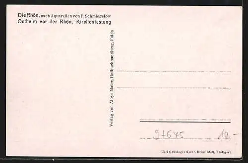 Künstler-AK Ostheim v. D. Rhön, Kirchenfestung