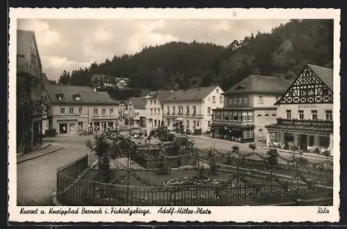 AK Berneck i. Fichtelgebirge, Partie am Platz