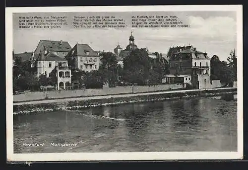 AK Hassfurt /Main, Mainpartie mit Uferblick