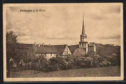 AK Fladungen /Rhön, Ortspartie mit Kirche