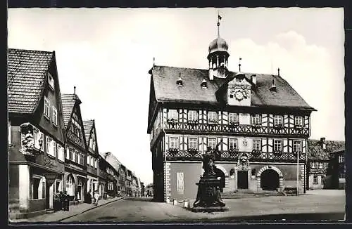 AK Staffelstein /Lichtenfels, Rathaus und Bahnhofstrasse