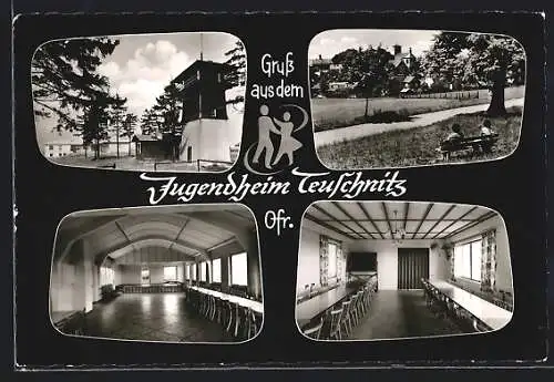 AK Teuschnitz /Ofr., Jugendheim, Innenansichten, Ortsansicht