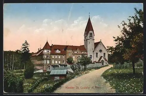 AK St. Ludwig a. Main, blick auf das Kloster St. Ludwig