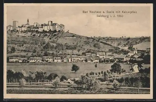 AK Bad Neuhaus / Saale, Ortsansicht mit Kaiserpfalz Salzburg