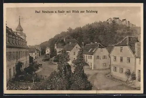 AK Bad Neuhaus, Ortsansicht mit Blick zur Salzburg