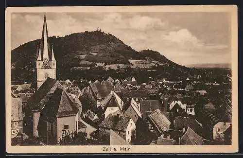 AK Zeil a. Main, Teilansicht mit Kirchturm