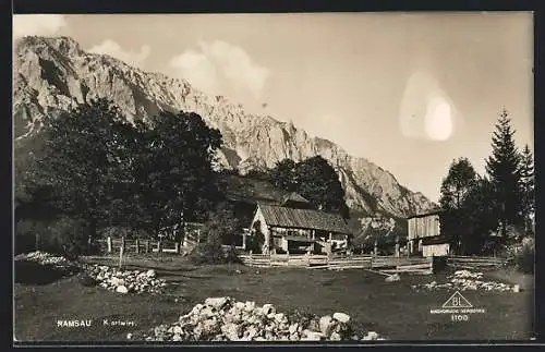 AK Ramsau /Dachstein, Karlwirt mit Bergen