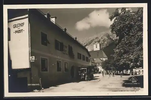 AK Gröbming, Gasthof zur Post, Kirche
