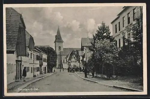 AK Timelkam, Strassenpartie mit Kirche