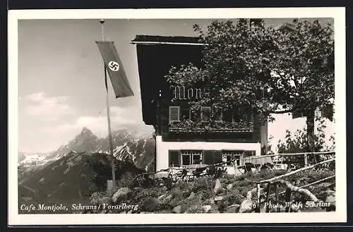 AK Schruns, Cafe Montjola, flagge