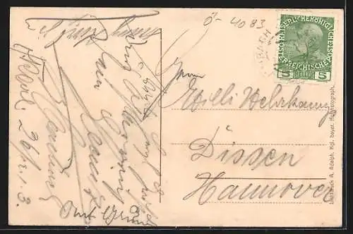 AK Haibach ob der Donau, Teilansicht mit Gemischtwarenhandlung und Villa