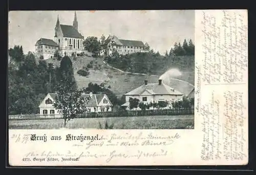 AK Strassengel, Blick hoch zur Kirche