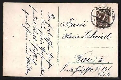AK Mariazell, Wiener Neustädterstrasse mit Hotel Drei Hufeisen