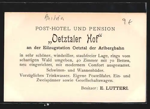 AK Oetz /Ötztal, Posthotel Oetztaler Hof