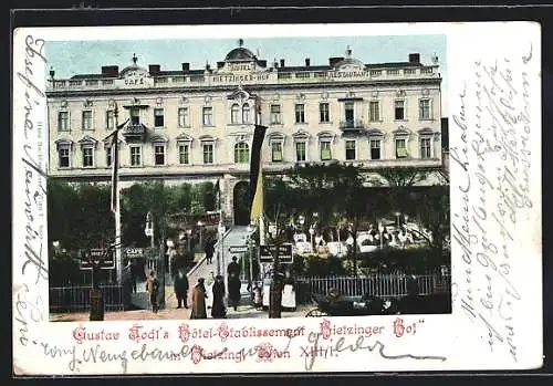 AK Wien-Hietzing, Gustav Todts Hotel-Etablissement Hietzinger Hof