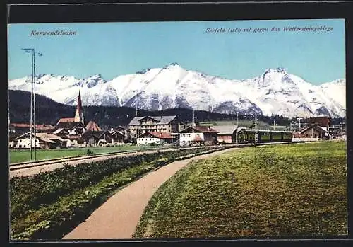 AK Seefeld, Die Karwendelbahn gegen das Wettersteingebirge