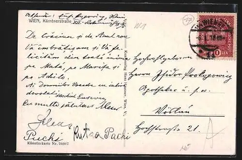 AK Wien, Belebte Szene in der Kärntnerstrasse