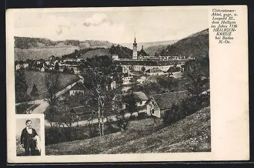 AK Baden, Blick zur Cistercienser-Abtei Heiligen-Kreuz