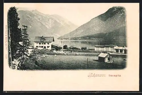 AK Maurach /Achensee, Seespitz mit Blick über den See