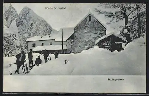 AK Absam, St. Magdalena im Halltal, Rodelpartie im Schnee
