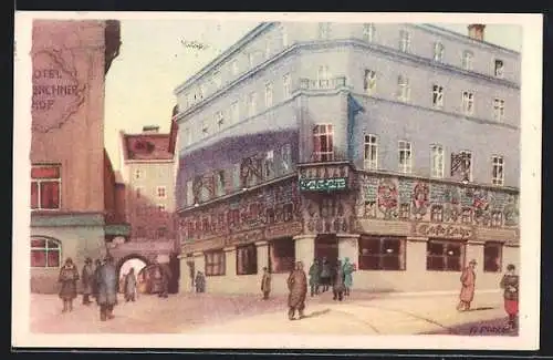 Künstler-AK Salzburg, Cafe Lohr