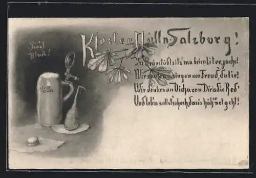 AK Salzburg, Ein Krug Kloster Mülln Bier