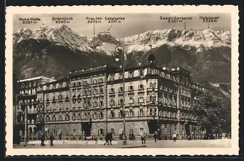 AK Innsbruck, Hotel Tirolerhof mit Nordkette
