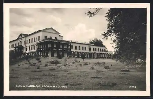 AK Aschach a. Donau, Blick zum Schloss Harrach