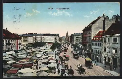 AK Wien, Belebte Szene am Naschmarkt