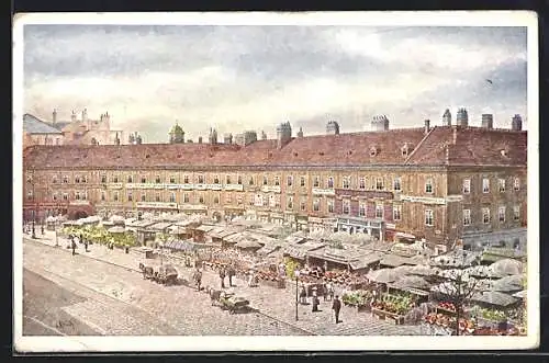 Künstler-AK Wien, Freihaus, Markt