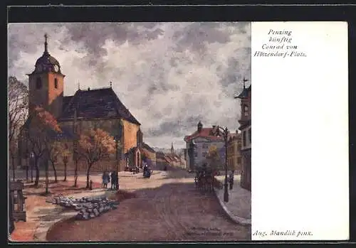 Künstler-AK Wien, Penzing, Conrad von Hötzendorf-Platz