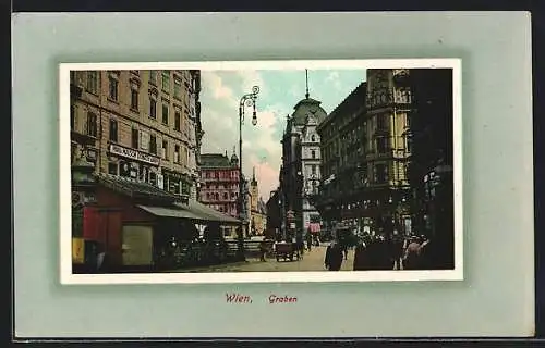 AK Wien, Belebte Szene am Graben