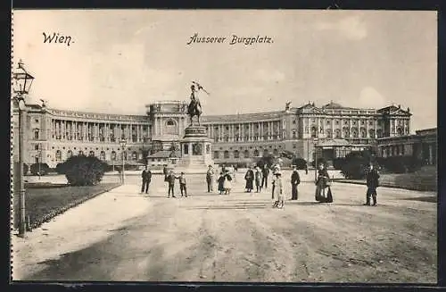 AK Wien, Äusserer Burgplatz mit Denkmal