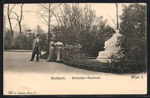 AK Wien, Schindler-Denkmal im Stadtpark