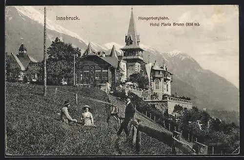 AK Innsbruck, Hungerburgbahn, Hotel Maria Brunn