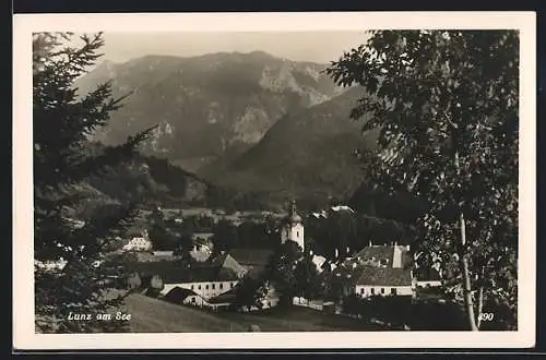 AK Lunz am See, Teilansicht mit Kirche
