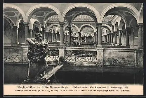 AK Kremsmünster, Fischbehälter im Stift, erbaut unter Abt Ehrenbert II. Schrevogl 1691