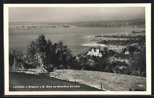 AK Lochau b. Bregenz a. B., Blick auf Strandhotel und Lindau