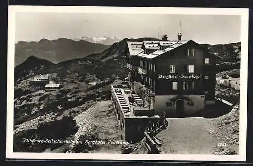 AK Ebensee, Berghotel Feuerkogel an der Seilschwebebahn