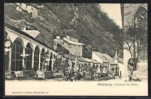 AK Salzburg, Partie auf dem St. Peter Friedhof