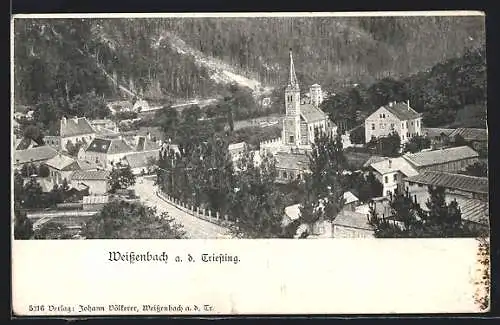 AK Weissenbach a. d. Triesting, Teilansicht mit Kirche