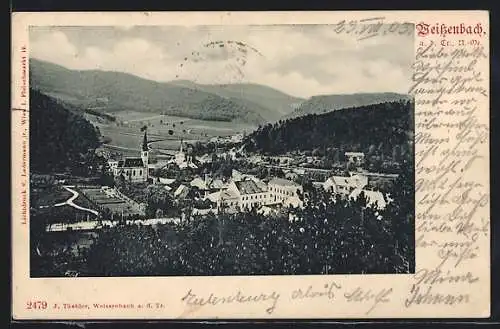 AK Weissenbach /Triesting, Blick auf Ort und Kirche